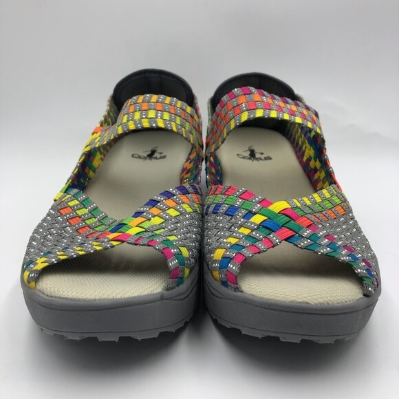 Corkus Women's Colorful Wedge Sandals Mary Janes Slip On Open Toe Beth Size 10 - Picture 5 of 14